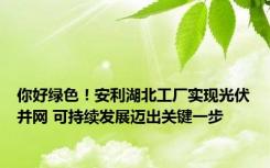 你好绿色！安利湖北工厂实现光伏并网 可持续发展迈出关键一步