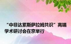 “中非达累斯萨拉姆共识”高端学术研讨会在京举行