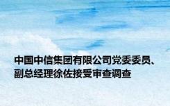 中国中信集团有限公司党委委员、副总经理徐佐接受审查调查