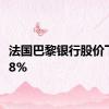 法国巴黎银行股价下跌7.8%