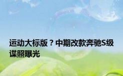 运动大标版？中期改款奔驰S级谍照曝光