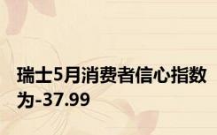 瑞士5月消费者信心指数为-37.99