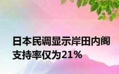 日本民调显示岸田内阁支持率仅为21%