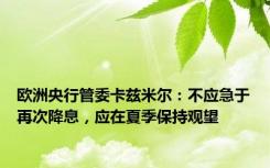 欧洲央行管委卡兹米尔：不应急于再次降息，应在夏季保持观望