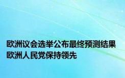 欧洲议会选举公布最终预测结果 欧洲人民党保持领先