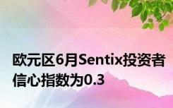 欧元区6月Sentix投资者信心指数为0.3