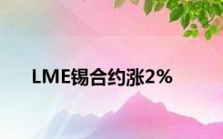 LME锡合约涨2%