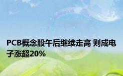 PCB概念股午后继续走高 则成电子涨超20%