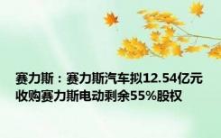 赛力斯：赛力斯汽车拟12.54亿元收购赛力斯电动剩余55%股权