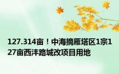 127.314亩！中海摘雁塔区1宗127亩西沣路城改项目用地