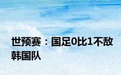 世预赛：国足0比1不敌韩国队