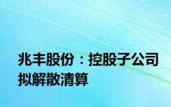 兆丰股份：控股子公司拟解散清算