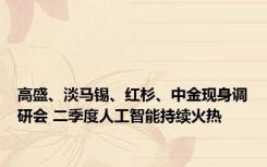 高盛、淡马锡、红杉、中金现身调研会 二季度人工智能持续火热