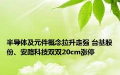 半导体及元件概念拉升走强 台基股份、安路科技双双20cm涨停