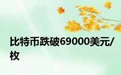 比特币跌破69000美元/枚