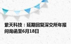 紫天科技：延期回复深交所年报问询函至6月18日