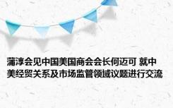 蒲淳会见中国美国商会会长何迈可 就中美经贸关系及市场监管领域议题进行交流