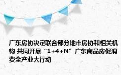 广东房协决定联合部分地市房协和相关机构 共同开展“1+4+N”广东商品房促消费全产业大行动