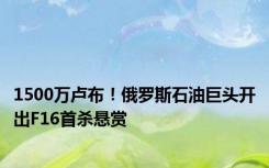 1500万卢布！俄罗斯石油巨头开出F16首杀悬赏