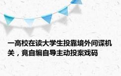 一高校在读大学生投靠境外间谍机关，竟自编自导主动投案戏码