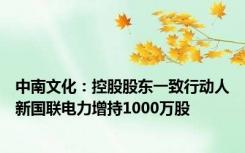 中南文化：控股股东一致行动人新国联电力增持1000万股