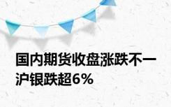 国内期货收盘涨跌不一 沪银跌超6%