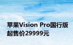 苹果Vision Pro国行版起售价29999元