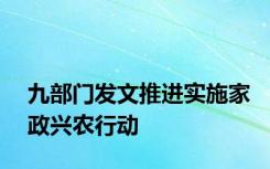 九部门发文推进实施家政兴农行动