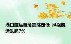 港口航运概念震荡走低  凤凰航运跌超7%