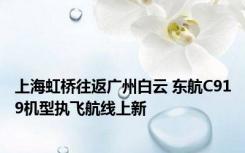 上海虹桥往返广州白云 东航C919机型执飞航线上新