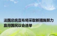 法国总统宣布将采取新措施努力赢得国民议会选举