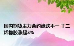 国内期货主力合约涨跌不一 丁二烯橡胶涨超3%