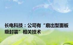 长电科技：公司有“扇出型面板级封装”相关技术