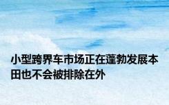 小型跨界车市场正在蓬勃发展本田也不会被排除在外