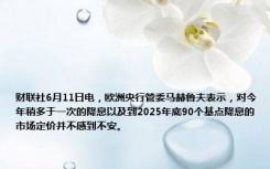 财联社6月11日电，欧洲央行管委马赫鲁夫表示，对今年稍多于一次的降息以及到2025年底90个基点降息的市场定价并不感到不安。