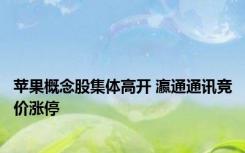 苹果概念股集体高开 瀛通通讯竞价涨停