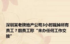 深圳某老牌地产公司3小时裁掉所有员工？前员工称“未办任何工作交接”