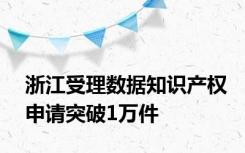 浙江受理数据知识产权申请突破1万件