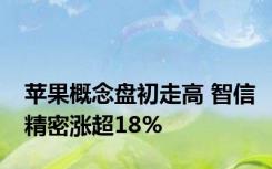 苹果概念盘初走高 智信精密涨超18%