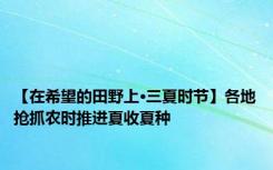 【在希望的田野上·三夏时节】各地抢抓农时推进夏收夏种