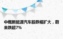 中概新能源汽车股跌幅扩大，蔚来跌超7%