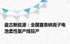 盘古新能源：全国首条钠离子电池柔性量产线投产