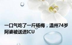 一口气吃了一斤杨梅，温州74岁阿婆被送进ICU