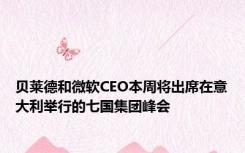 贝莱德和微软CEO本周将出席在意大利举行的七国集团峰会