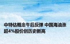 中特估概念午后反弹 中国海油涨超4%股价创历史新高