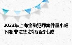 2023年上海金融犯罪案件量小幅下降 非法集资犯罪占七成