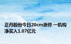 正丹股份今日20cm涨停 一机构净买入1.07亿元