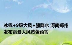 冰雹+9级大风+强降水 河南郑州发布雷暴大风黄色预警