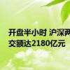 开盘半小时 沪深两市成交额达2180亿元