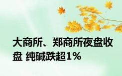 大商所、郑商所夜盘收盘 纯碱跌超1%